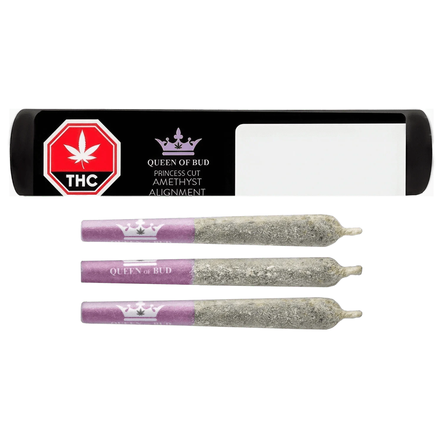 Queen Of Bud - Queen Of Bud - Princess Cut Amethyst Alignment 3 x 0.5g Liquid Diamond Coated and Infused Pre-Rolls Main Image