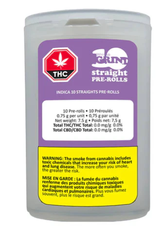 Weed Me Grind - INDICA 10 STRAIGHTS PRE-ROLLS - 7.5 Main Image