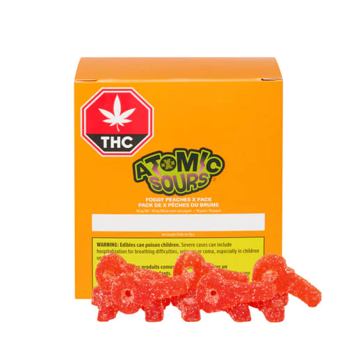 XMG Atomic Sours - Foggy Peaches Multipack Pack of 10 THC: CBG -10 x 5.8g Soft Chews Main Image