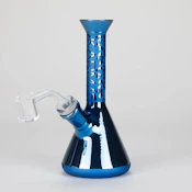 7" Metallic Sandblasted Beaker Glass Dab Rig
