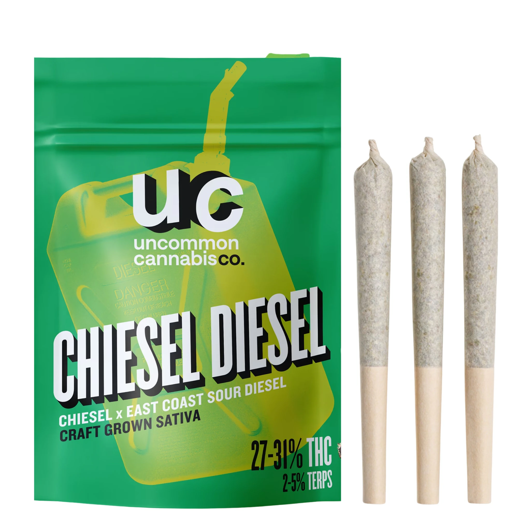 Uncommon Cannabis Co. - Uncommon Cannabis Chiesel Diesel 3 x 0.5g Pre-Rolls Main Image