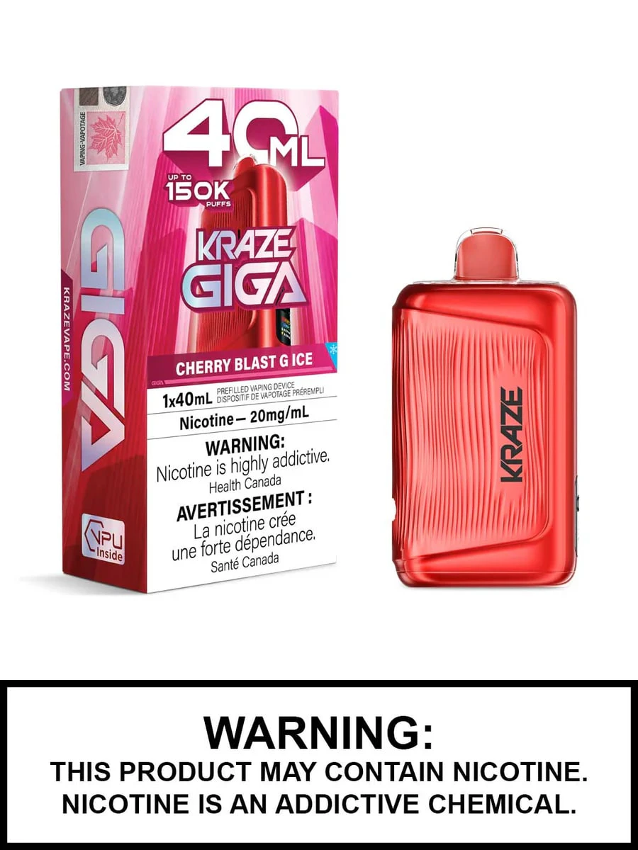 Kraze Giga - Cherry Blast G Ice - 150K Puffs - 20mg/ml Main Image