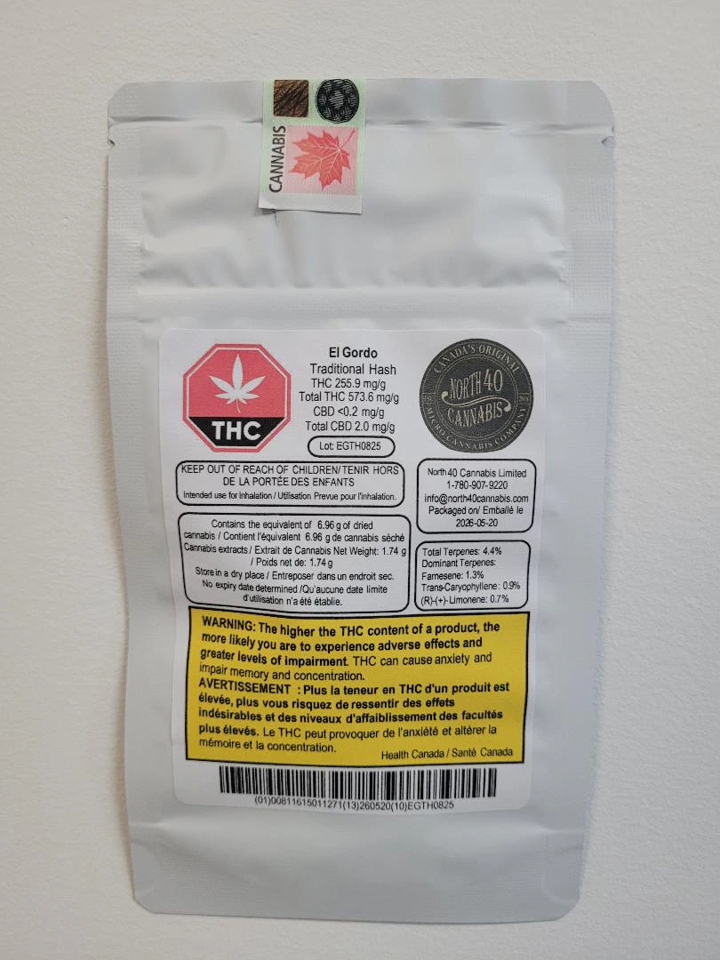 Weed Pool - North 40 El Gordo Traditional Hash 1.74g Main Image