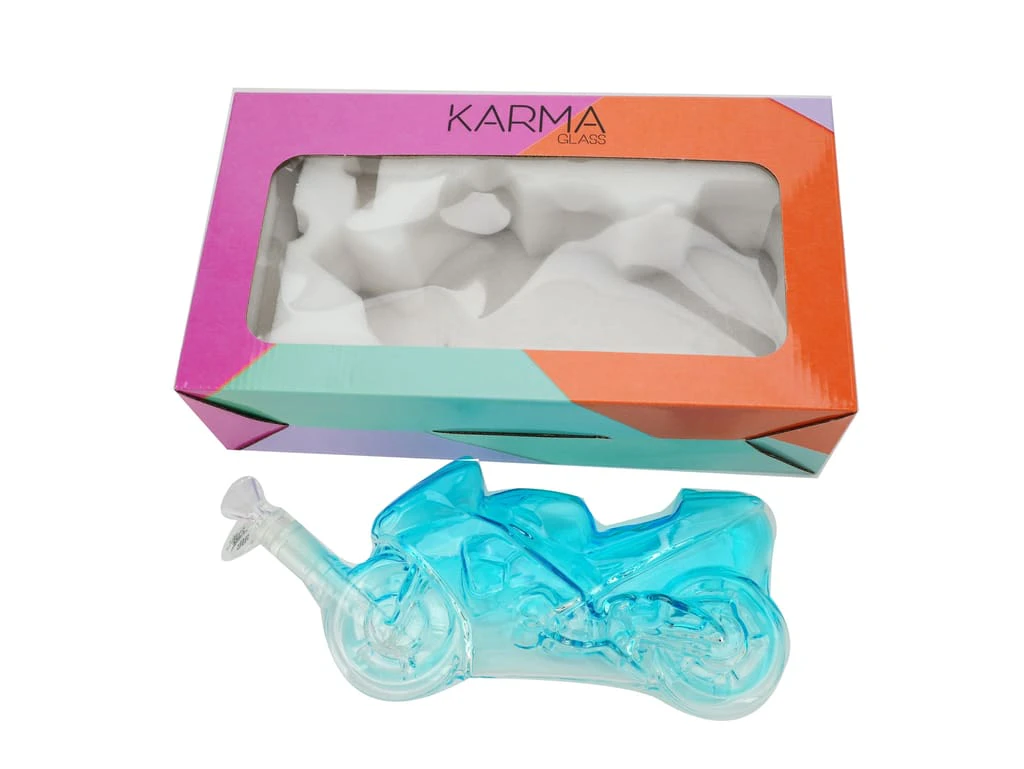 Maq Wholesale Distributors - Karma Glass Rig 5" Motorcycle Blue Main Image