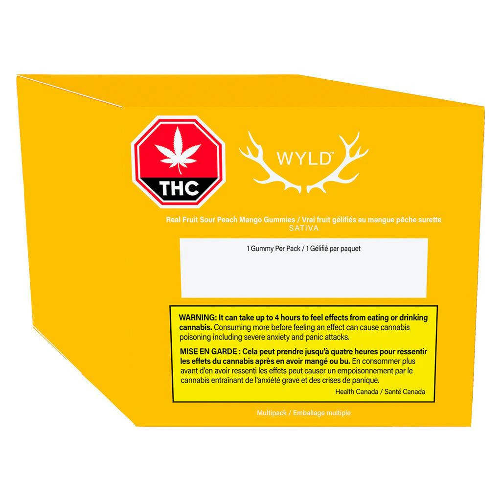 Wyld - Wyld - Real Fruit Sour Peach Mango Sativa Gummies 3:1 CBG:THC 10x1 Pack Soft Chews Main Image
