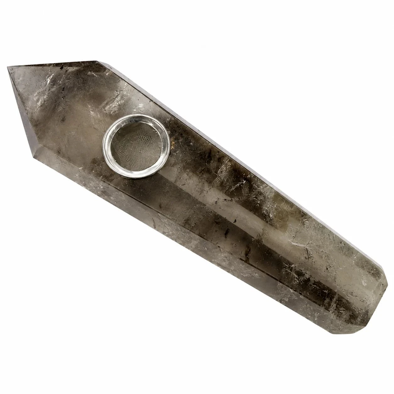 ONE WHOLESALE - Acid Secs Cracked Smokey Quartz Crystal Pipe with Choke Main Image