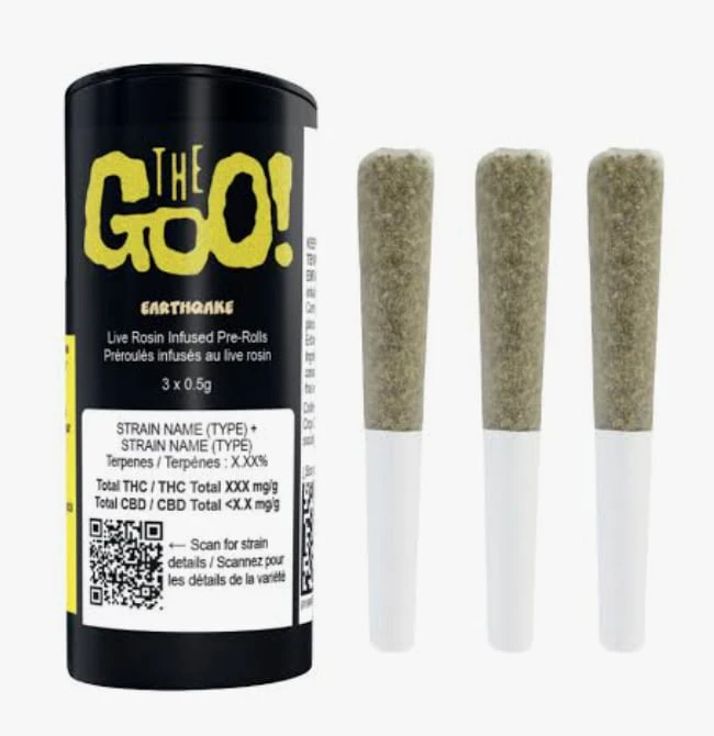 The Goo! - EARTHQAKE 3 x 0.5g Live Rosin Infused Pre-Rolls Main Image