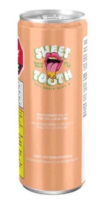 SWEETTOOTH - Peach Live Rosin Ginger Ale 1:2 THC:CBG - 355ml x 1 Main Image