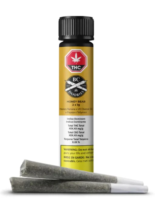 BC Doobies - HONEY BEAR PRE-ROLLS - 1g x 2 Main Image