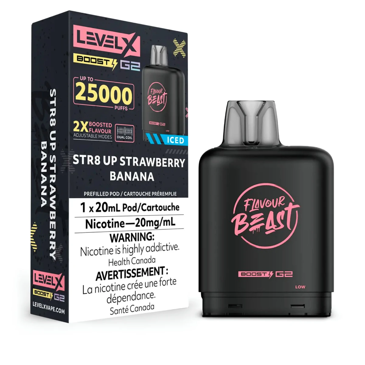 Level X Boost G2 25K - Level X Boost G2 25K - STR8 Up Strawberry Banana Iced Main Image
