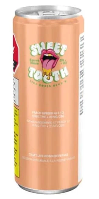 SWEET TOOTH - Sweet Tooth Peach Live Rosin Ginger Ale 1:2 THC:CBG Beverage Main Image