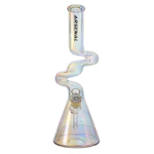 16" 7mm Arsenal Iridescent Spiral Twist Glass Zong