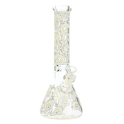 14" 7mm Ghoul Glow in the Dark Beaker - White
