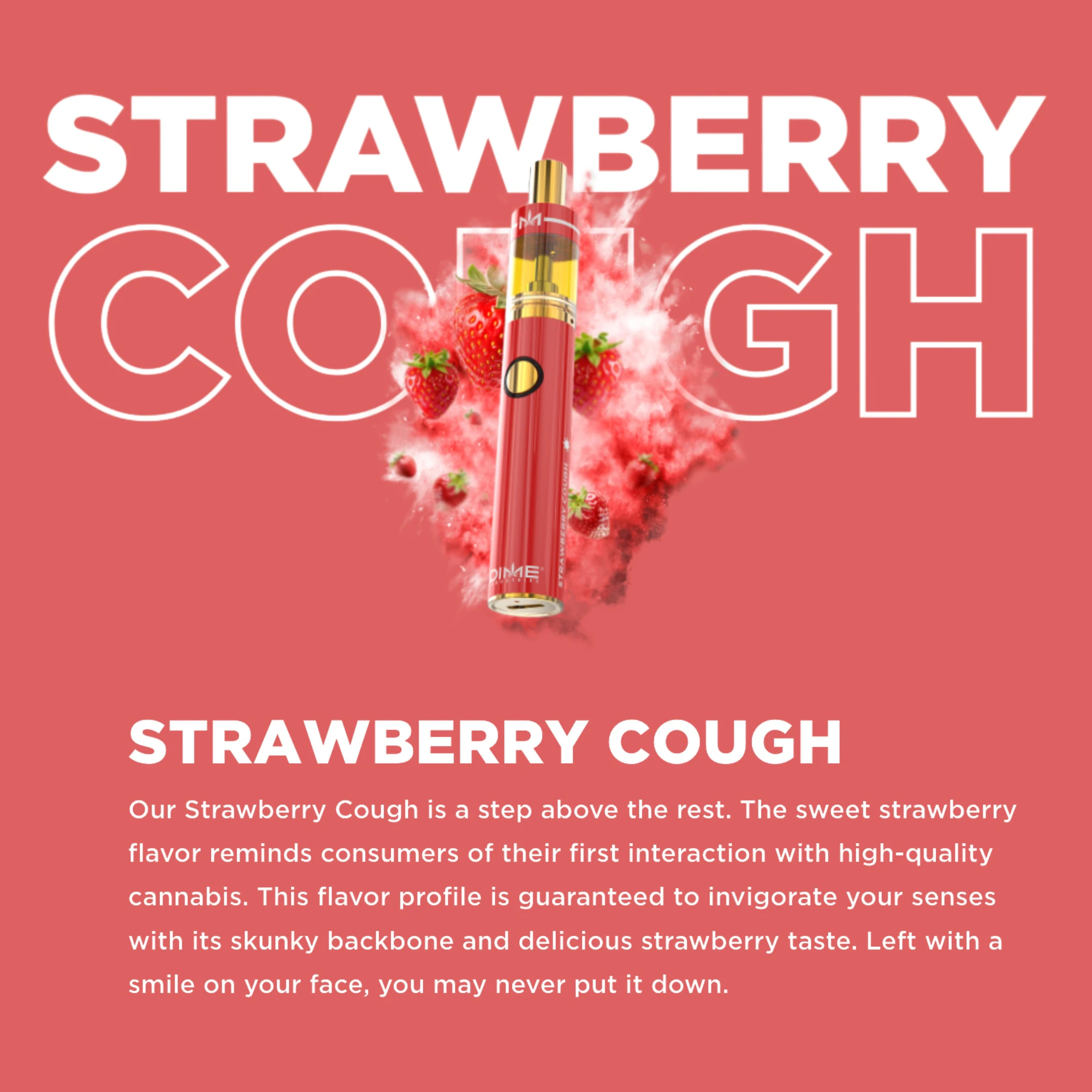 DIME Industries - DIME Strawberry Cough Liquid Diamond 1g Disposable Vape Main Image