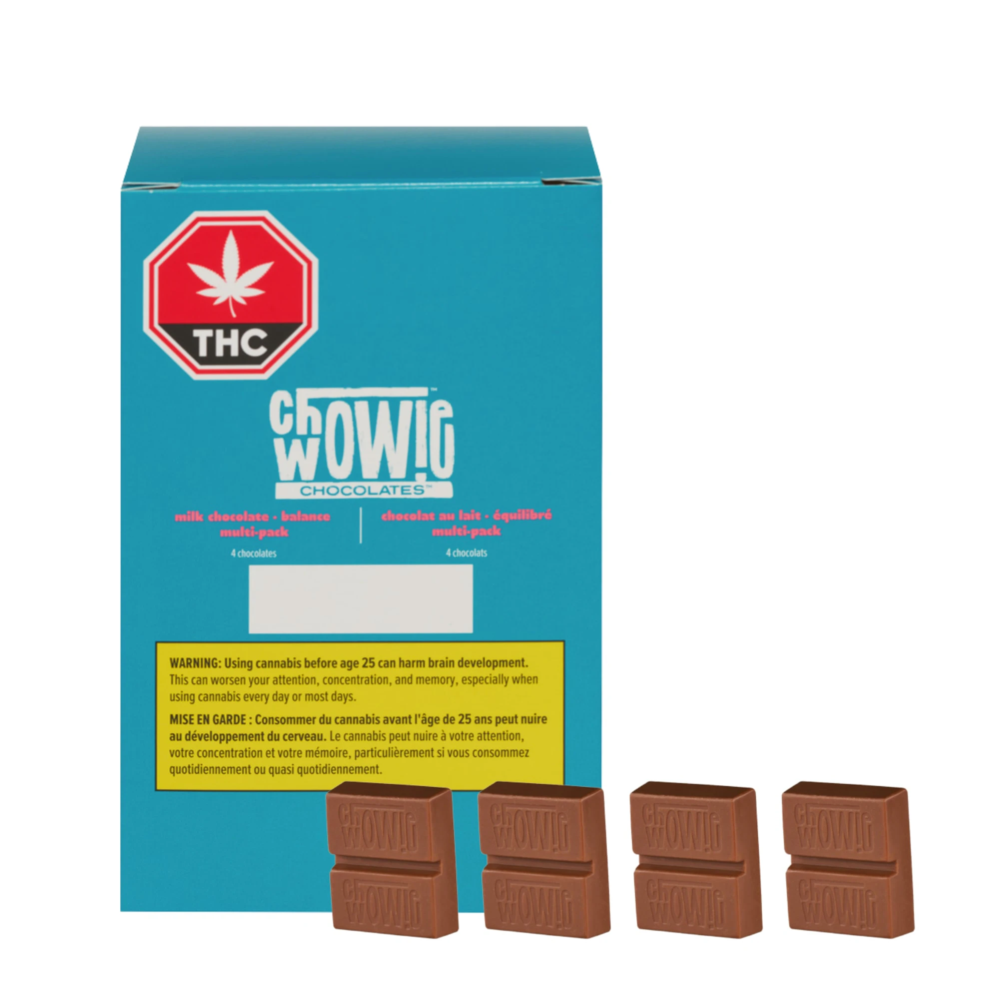 Chowie Wowie - Multipack of 4, Chowie Wowie Balanced Milk Chocolate Multi-Pack 1x16g Chocolate Main Image