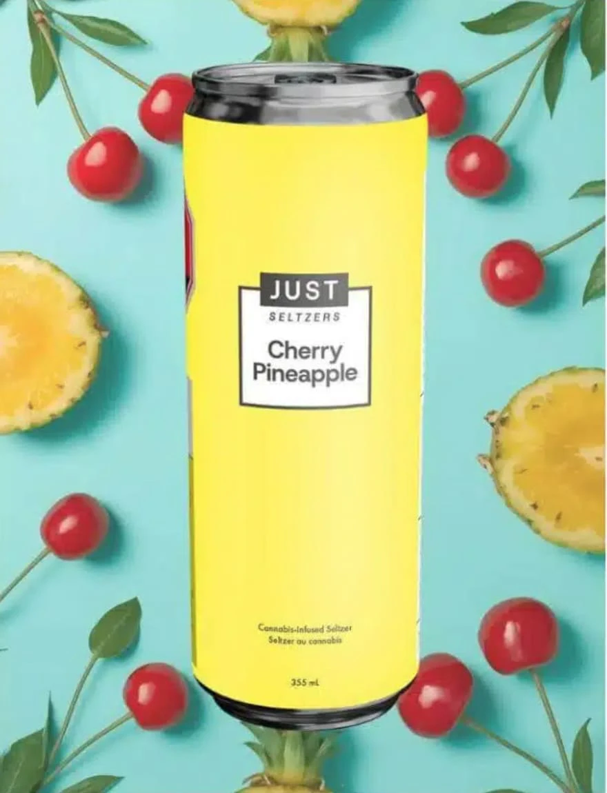 JUST Seltzers - JUST Seltzers Cherry Pineapple Seltzer THC 355 ml Sparkling Beverage Main Image