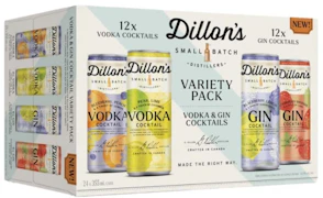 24C DILLON'S GIN & VODKA VARIETY PACK 12X355ML