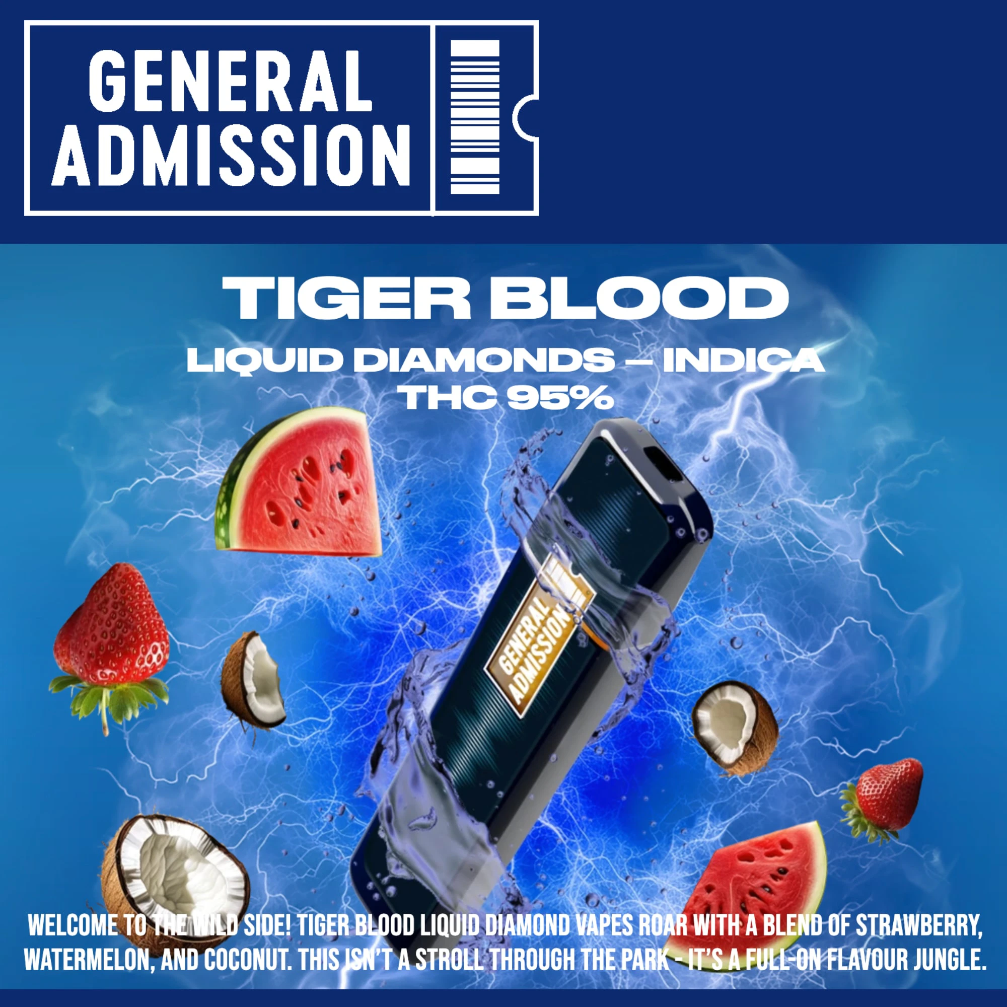 General Admission - General Admission Tiger Blood Liquid Diamond 1g Disposable Vape Main Image