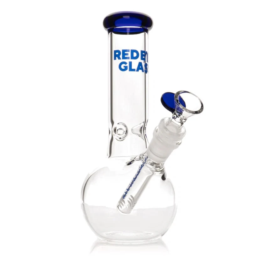 RED EYE TEK GLASS - Red Eye Glass 8" Tall Blue Bubble Base Main Image
