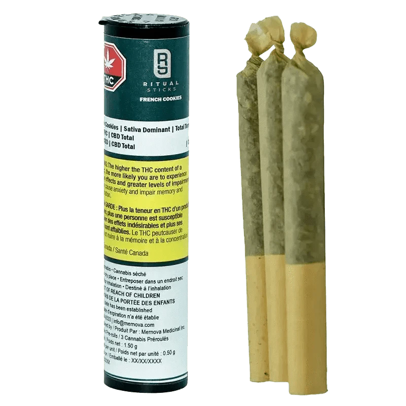 Ritual Sticks - French Cookies 3 x 0.5g Pre-Rolls by Ritual Sticks Main Image