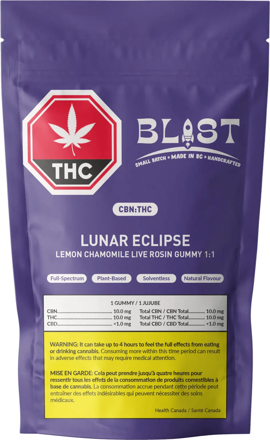 BLAST - LUNAR ECLIPSE LEMON CHAMOMILE LIVE ROSIN CBN 1:1 CHEWS Main Image