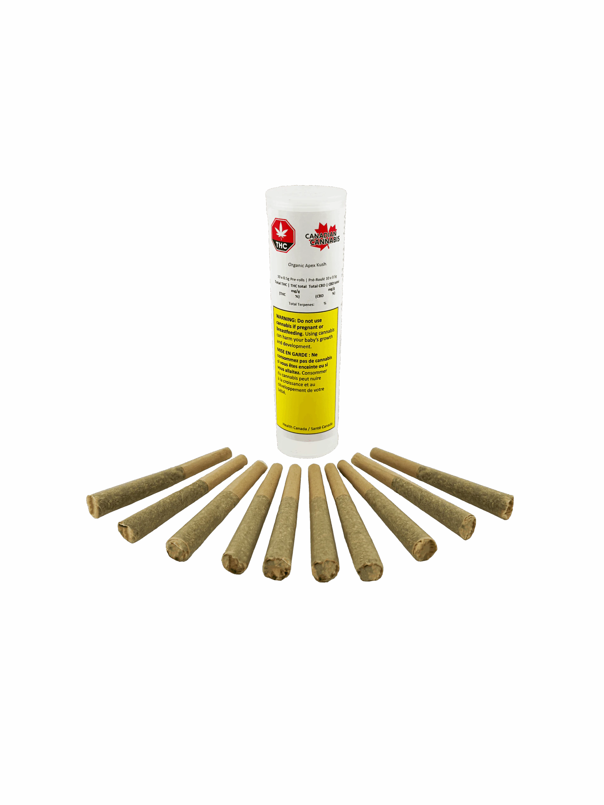 Canadian Cannabis - Organic Apex Kush 10 x 0.5g Pre-Rolls Main Image
