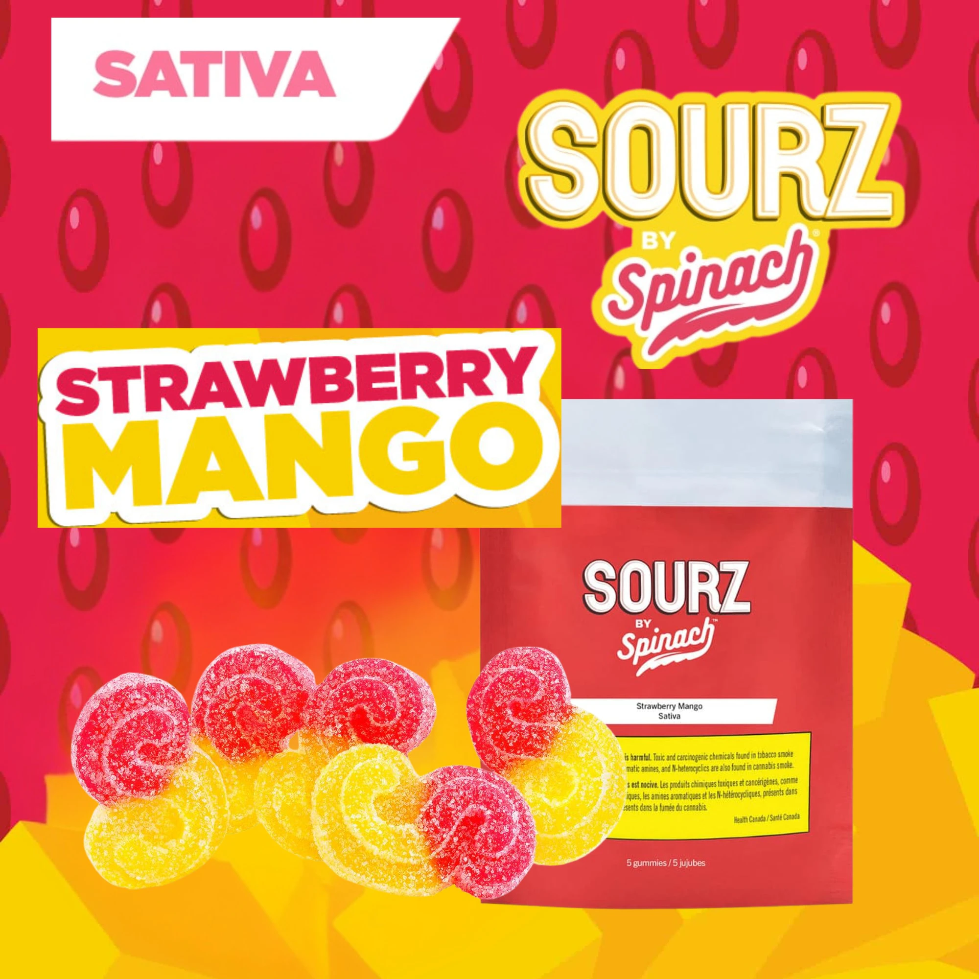 SOURZ by Spinach - Spinach SOURZ Strawberry Mango Soft Chews 5x5 g Main Image