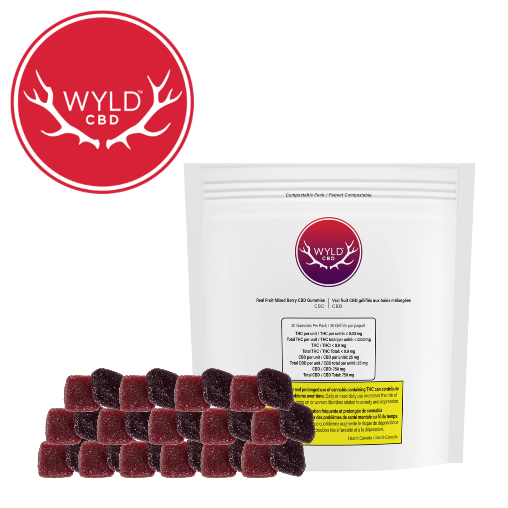 Wyld - Wyld Mixed Berry CBD 30 x 4g Soft Chews Main Image