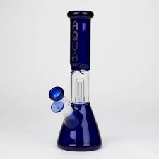 CDI - AQUA - 10" GLASS BONG WITH PURCULATOR & BOWL - BLUE Main Image