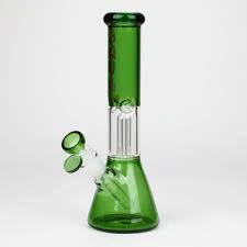 CDI - AQUA - 10" GLASS BONG WITH PURCULATOR & BOWL - GREEN Main Image