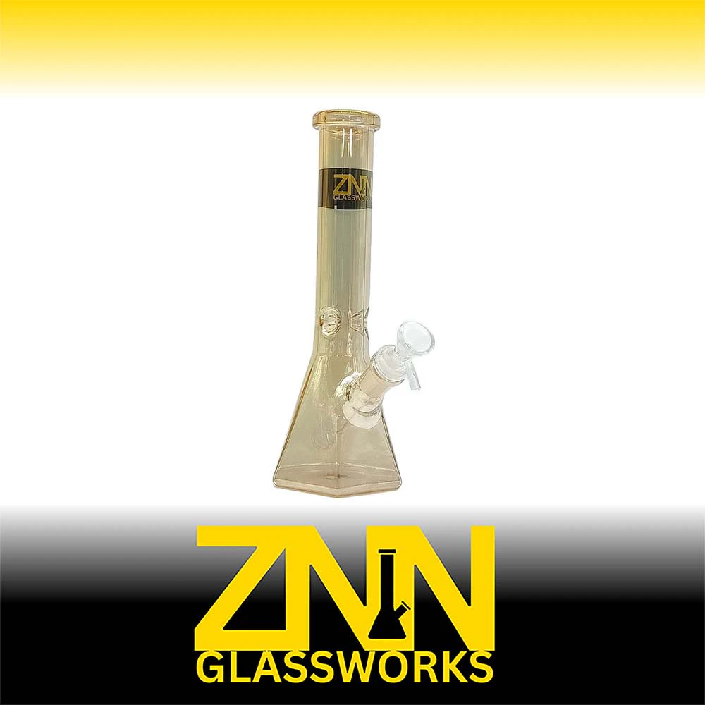 ARB Imports - ZNN GLASSWORKS 10 INCH HEXAGON BONG, GOLD Main Image