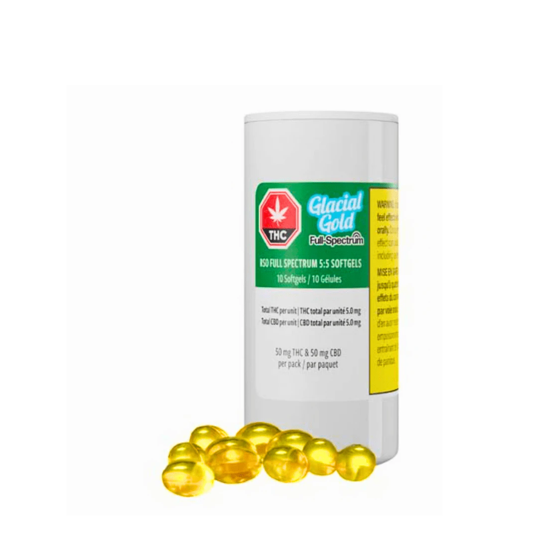 Glacial Gold - Glacial Gold RSO Full Spectrum 5:5 Softgels - 10 X 50:50mg Main Image