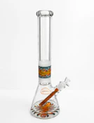 16.5" 7mm Arsenal Psychedelic Blaze Glass Bong (White)