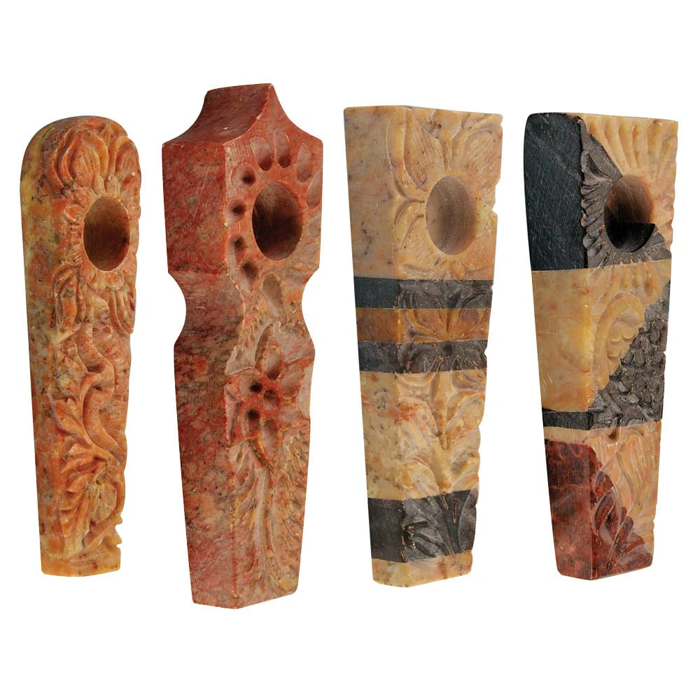 0 - Carved Marble Stone Pipe | 3" Main Image