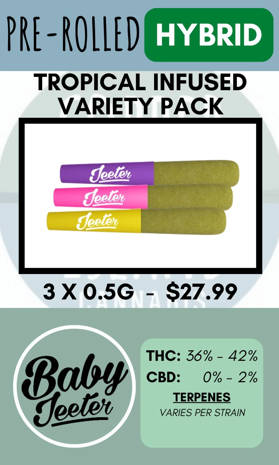Jeeter - BABY JEETER - 3PK TROPICAL INFUSED VARIETY PACK PRS Main Image