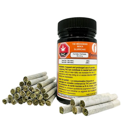 FREEDOM CANNABIS - The Weekender - Indica - Papaya Terpz  & Sativa - Grape Stomper 30 x 0.5g Main Image