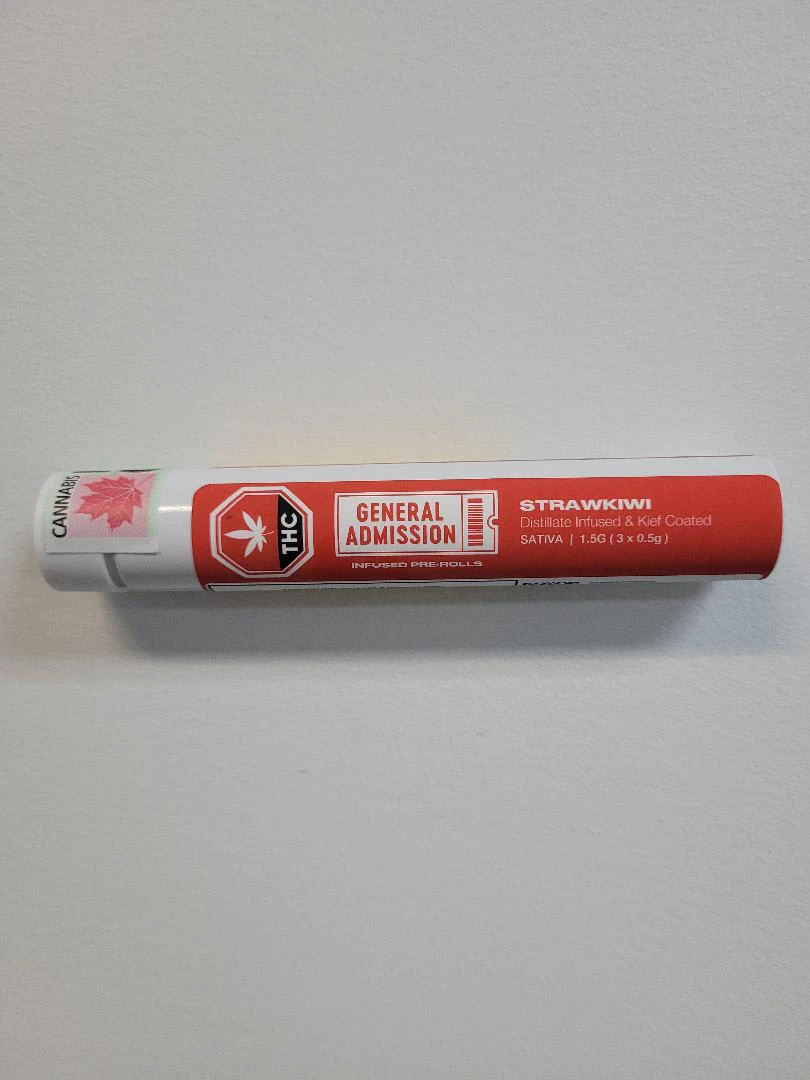 Open Fields Distribution  - General Admission - Strawkiwi Distillate Infused 3x0.5g Pre Rolls Main Image