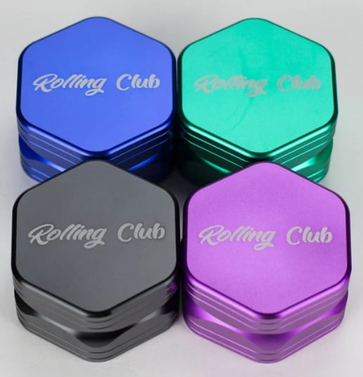 Rolling Club 2.5" 2 Piece Hex Grinder Assorted