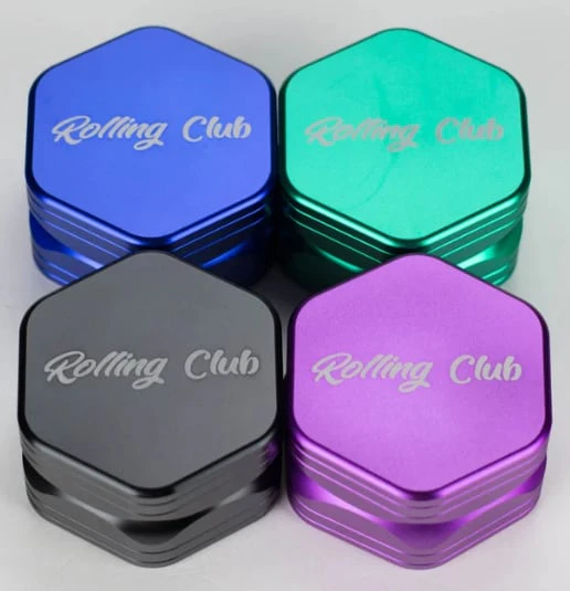 One Wholesale - Rolling Club 2.5" 2 Piece Hex Grinder Assorted Main Image