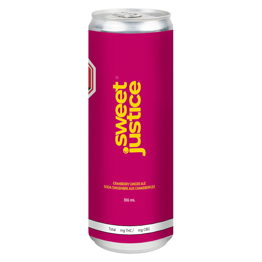 SWEET JUSTICE - Sweet Justice - Cranberry Ginger Ale 10THC + 10 CBG - 355ml Main Image