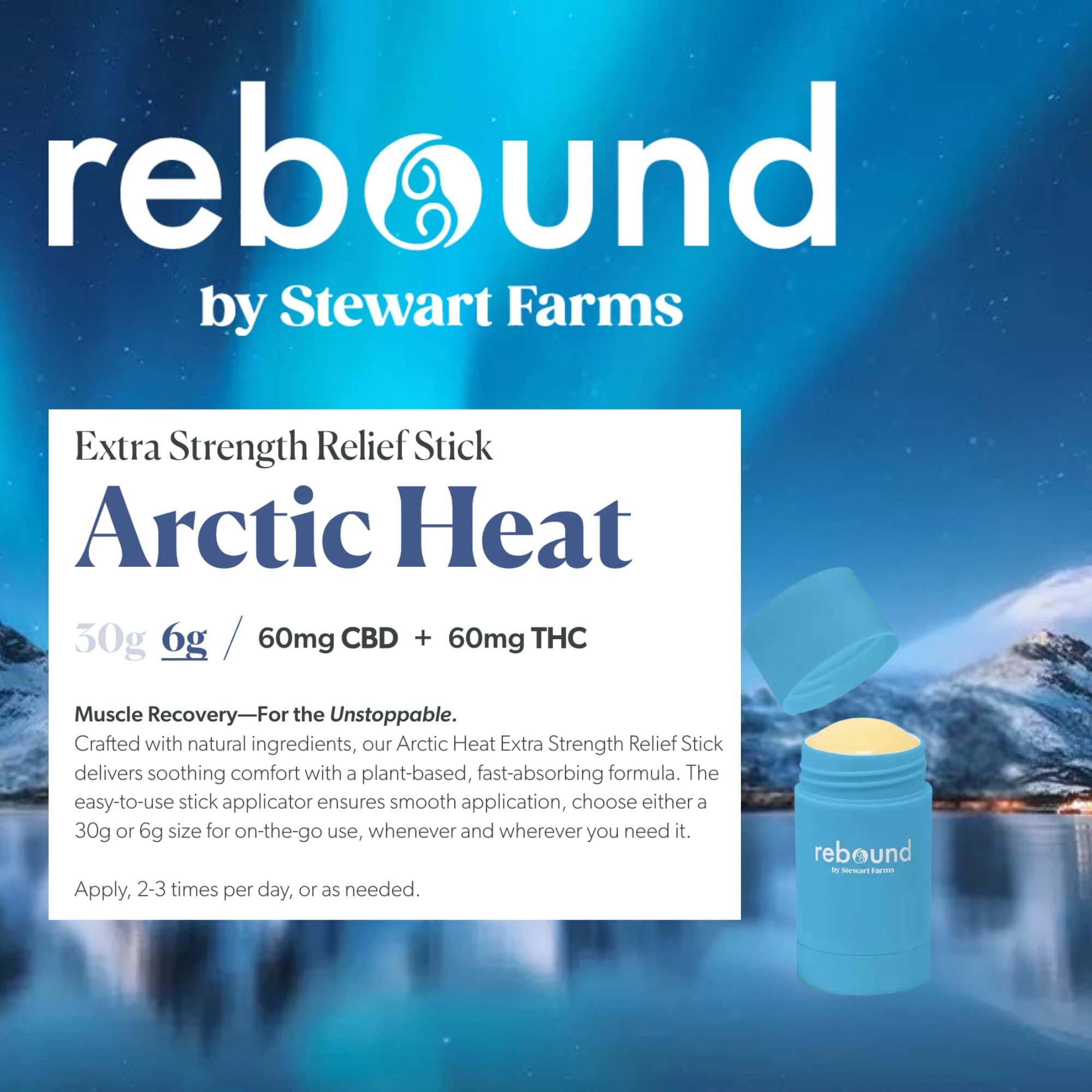 Rebound - Rebound (Sample Size) Arctic Heat Relief Stick Extra Strength 6g Stick Main Image