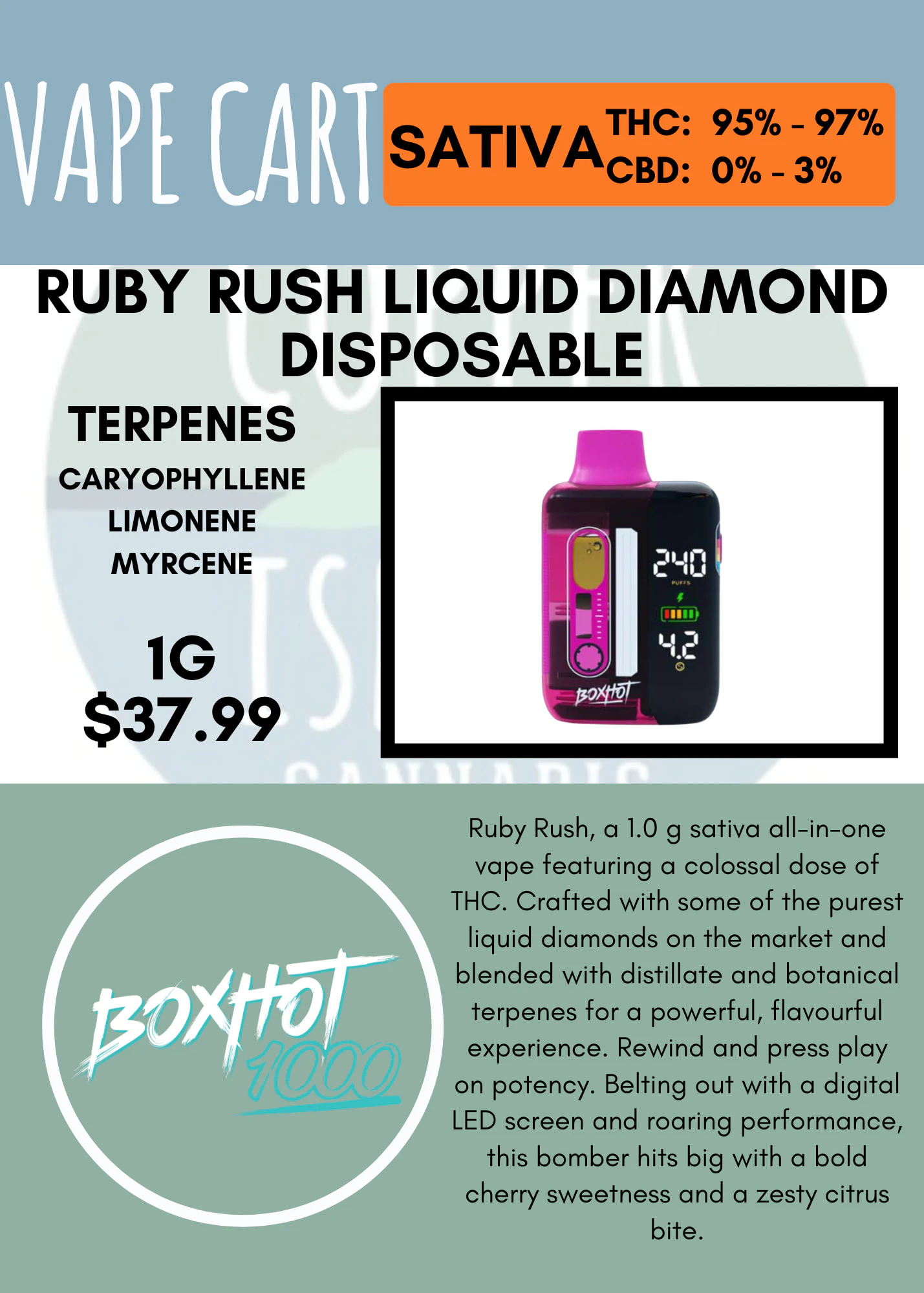 BOXHOT - BOXHOT - RUBY RUSH LIQUID DIAMOND CHARGED BLEND DISPO Main Image