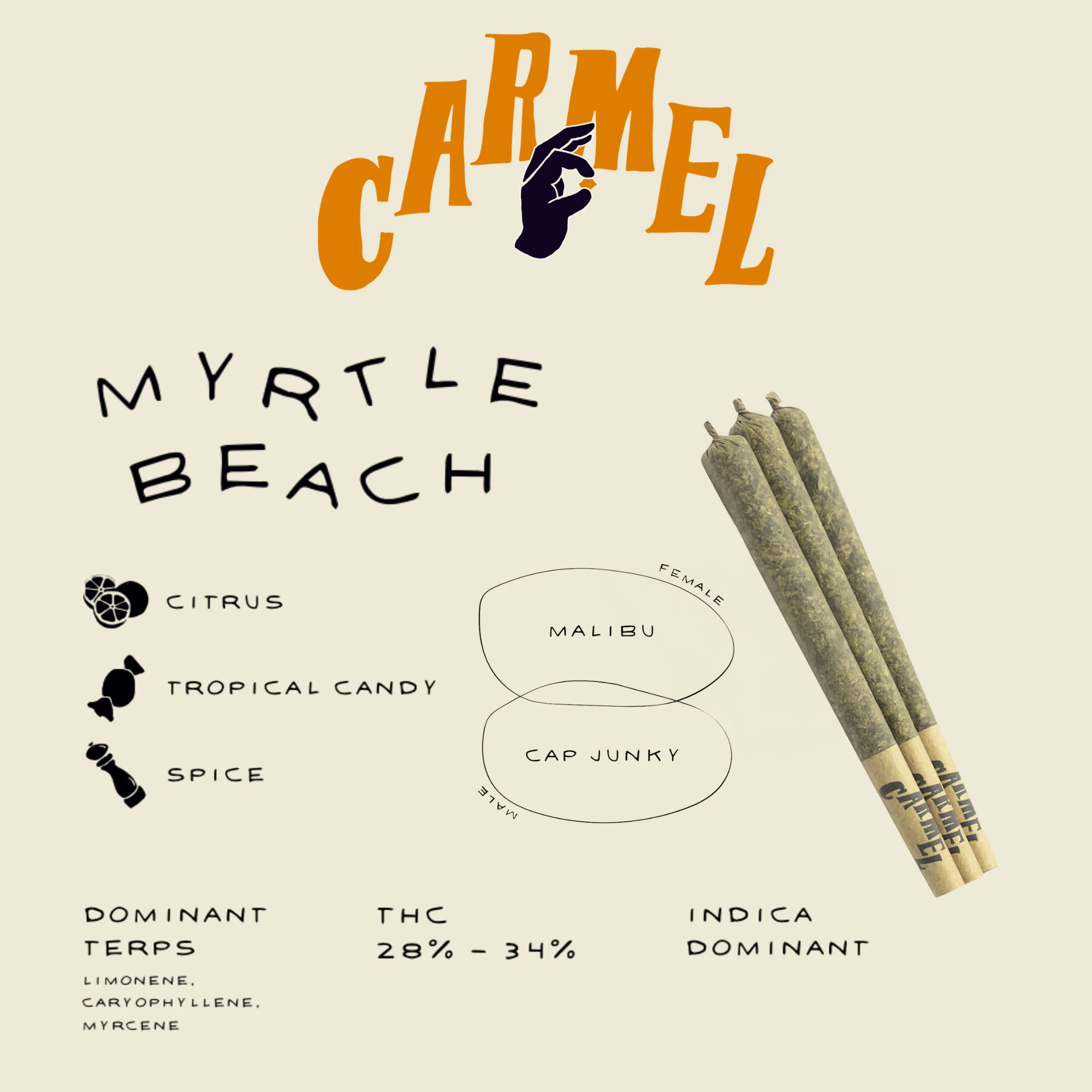 Carmel - Carmel Myrtle Beach 3 x 0.5g Pre-Rolls Main Image