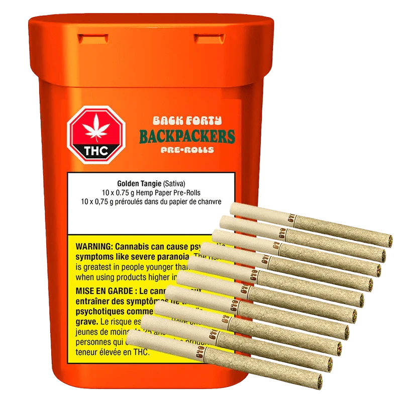 BACK FORTY - Backpackers Golden Tangie 10 x 0.75g Pre-Rolls Main Image