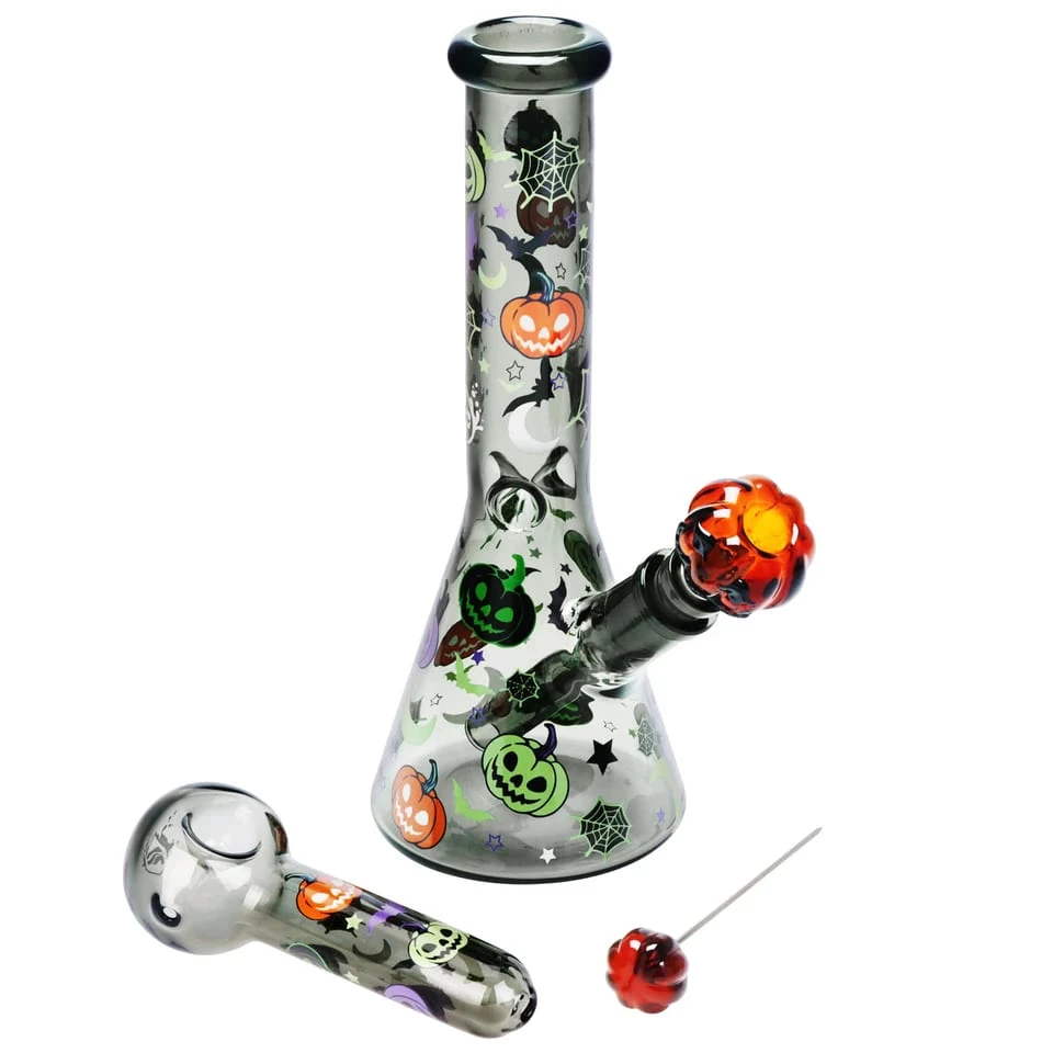 AFG DISTRIBUTION - Pulsar Halloween Party Herb Pipe Glow Duo- 10" / 14mm F Main Image