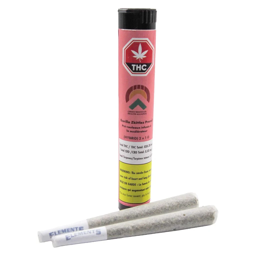 Green Mountain Cannabis - 2 x 1g Gorilla Zkittles Pre-Rolls Main Image