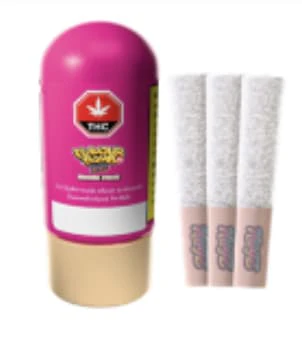 NUGZ - Flavour Bomb 50 Atomic Peach 3 x 0.5g Diamond Infused Pre-Rolls - Nugz Main Image