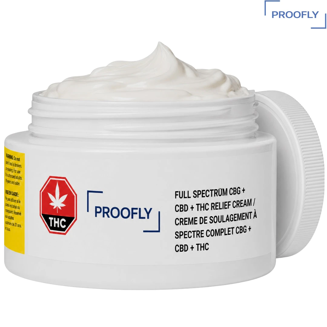 PROOFLY - Proofly | Full Spectrum CBG + CBD + THC Relief Cream Topical | 100g Main Image