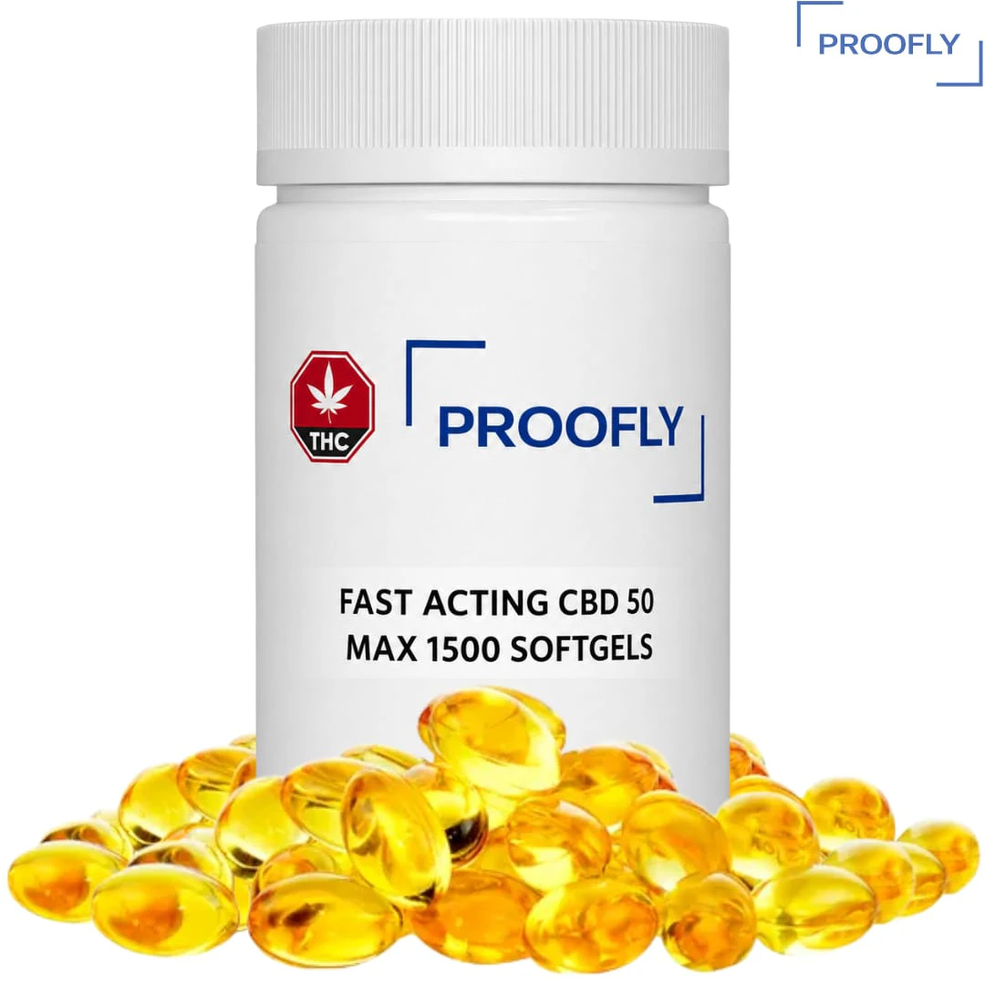 PROOFLY - Proofly | Fast Acting CBD Isolate 50 THC-Free Max 1500 Softgels | 30Caps PROMO ~ Main Image