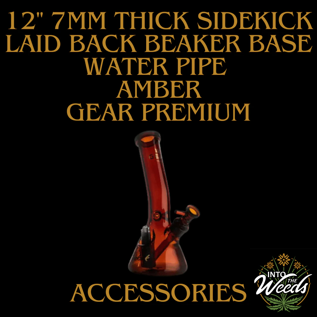 GEAR PREMIUM - 12" 7mm Thick Sidekick Laid Back Beaker Base Water Pipe - Amber (Gear Premium) Main Image